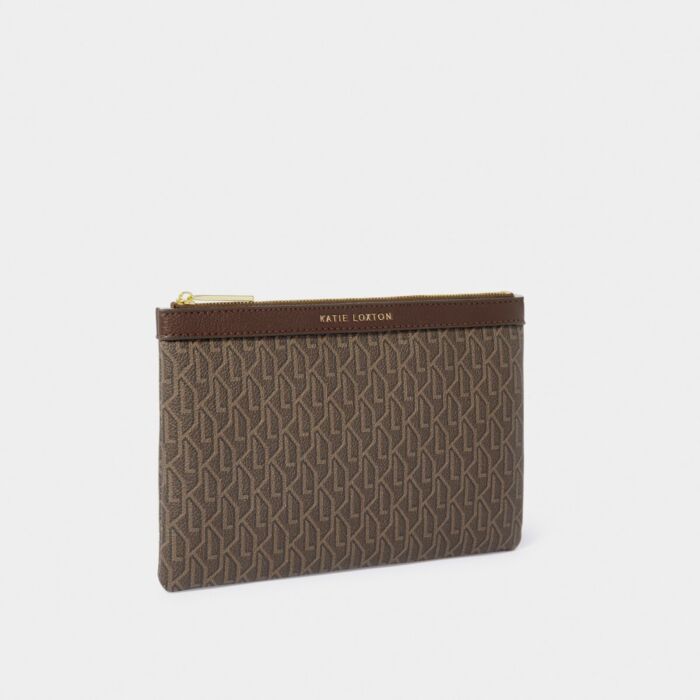 Katie Loxton Signature Pouch - Chocolate